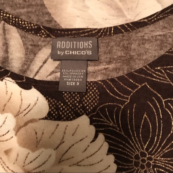 Chico’s Animal Print With Gold Metallic Threads Collarless Blazer/Jacket/Tank - Picture 8 of 8